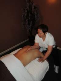 A man getting a back massage